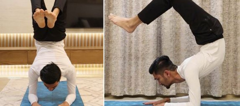 This Indian youth remained in scorpion pose for 29 minutes, made a world record