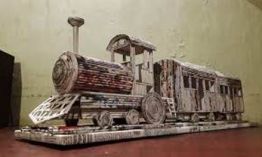 12-year-old child made newspaper train, 'Ministry of Railways' shared photo