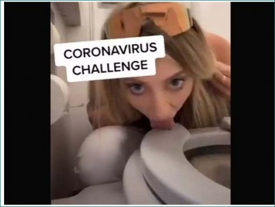 This girl licked toilet seat 'Corona Virus Challenge'
