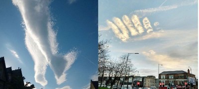 Strange pictures seen in the sky...people understood some new sign of God