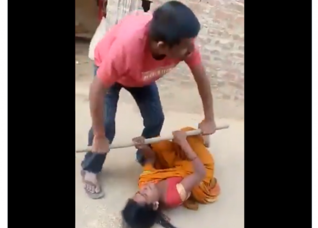 VIDEO: Alcoholic husband beats his wife for Rs. 10