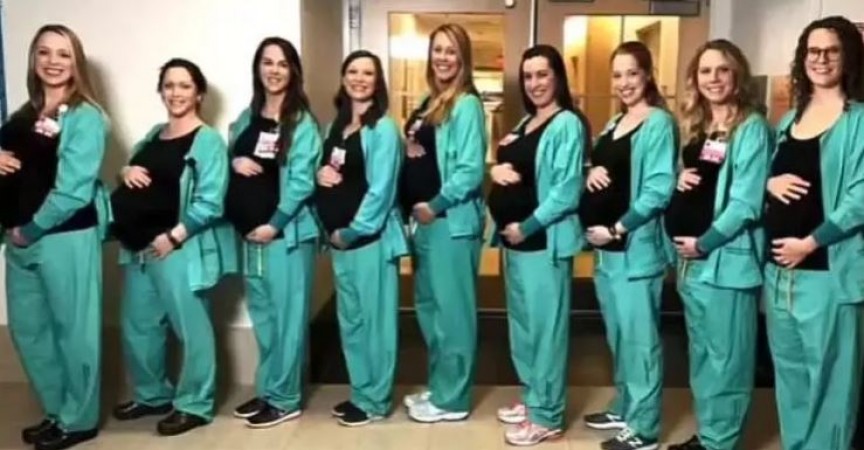 एकसाथ गर्भवती हुई 11 नर्स, तस्वीरें वायरल