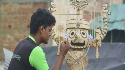 This artist made a statue of Lord Jagannath with matchsticks