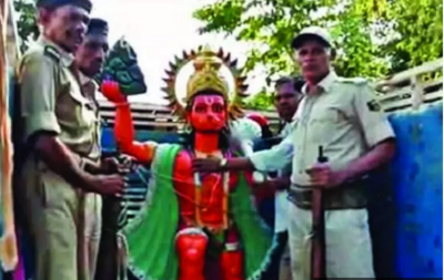 Lord Hanuman was taken into custody so that the atmosphere of peace prevails!