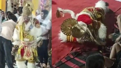 Video: On Ganesh Chaturthi, young man who became Hanuman suddenly fell down and died