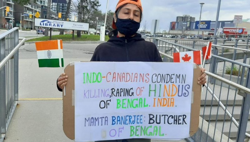 Mamata Banerjee butcher!, Protests against violence in Bengal in several countries including UK, Canada, US