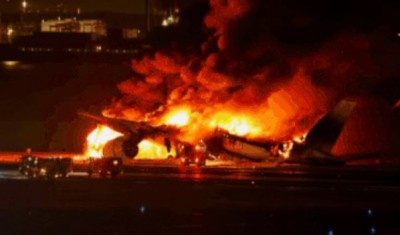 भूकंप से जूझ रहे जापान में एक और हादसा, एयरपोर्ट पर विमान में लगी आग, अंदर मौजूद थे 379 यात्री..