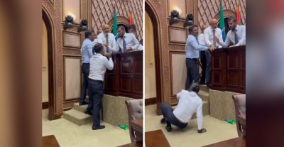 A scuffle broke out between ruling and opposition lawmakers in Maldives' Parliament, photos went viral